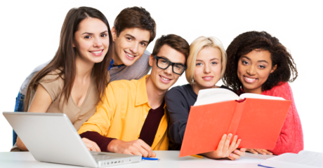 education concept, happy group of students at school