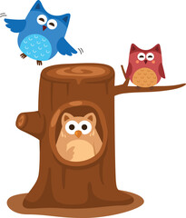 cartoon owl character on white background illustration