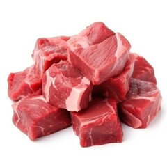 raw meat isolated on white. Generative AI
