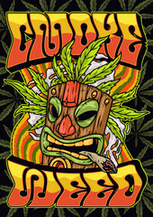 Smoke weed ganja colorful flyer