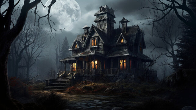 haunted house in the woods