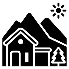 cottage icons are often used in design, websites, or applications, banner, flyer to convey specific concepts related to vacations or tourism