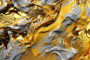 Molten gold and silver blend together in a harmonious dance of shimmering brilliance. This artwork embodies the alchemical fusion of precious metals, evoking a sense of opulence, elegance. Ai generate