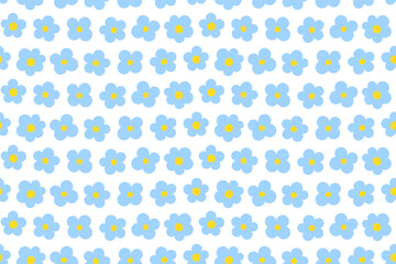 Blue flowers seamless pattern, forget me nots. - 610311669
