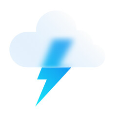 Lightning Cloud Glassmorphism Icons and Symbol Png Svg Illustrator