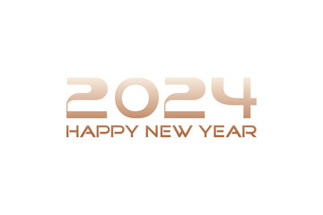 happy new year 2024 in golden color