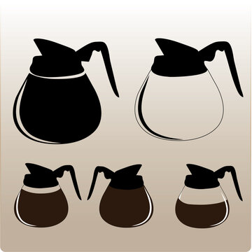 Set of Diner Coffee Pot Vectors 