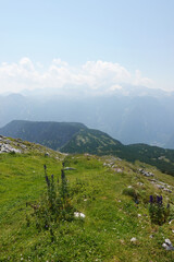 Fototapeta na wymiar The view from the top of Hoher Sarstein mountain, Upper Austria region