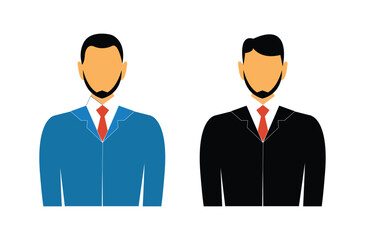 illustration of a male character wearing a suit. vector illustration