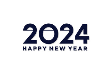 2024 design template, new year greeting with simple numbers, for poster, calendar and greeting card