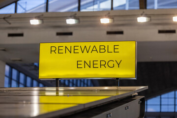 Renewable Energy Yellow Sign