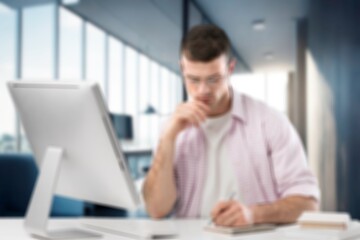 Business person work on computer at the office desk