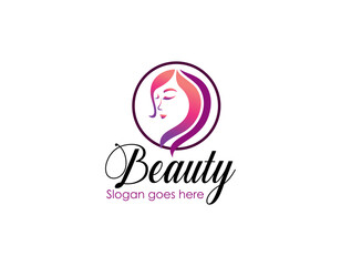 Hand drawn woman logo avatar