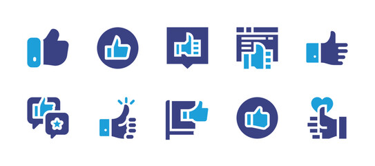 Like icon set. Duotone color. Vector illustration. Containing feedback, thumbs up, brain.