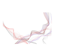 Red waves on a white background. Frame. Cover.