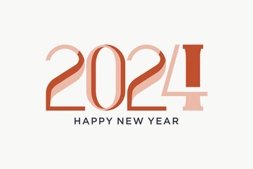 Modern design happy new year 2024, With retro color numbers. Premium vector illustration for banner, poster, calendar and happy new year 2024.