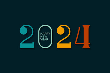 2024 new year lettering in retro style, 2024 new year celebration