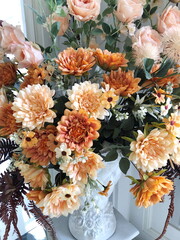 Close up of artificial flower bouquet.