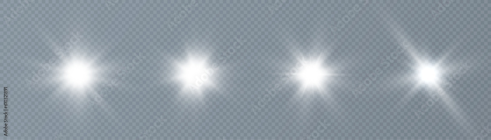 Poster white beautiful light explodes with a transparent explosion. vector, bright illustration for perfect