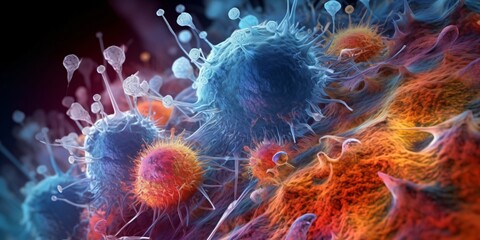 microscopic view of a west nile virus, enveloped rna virus, generative ai