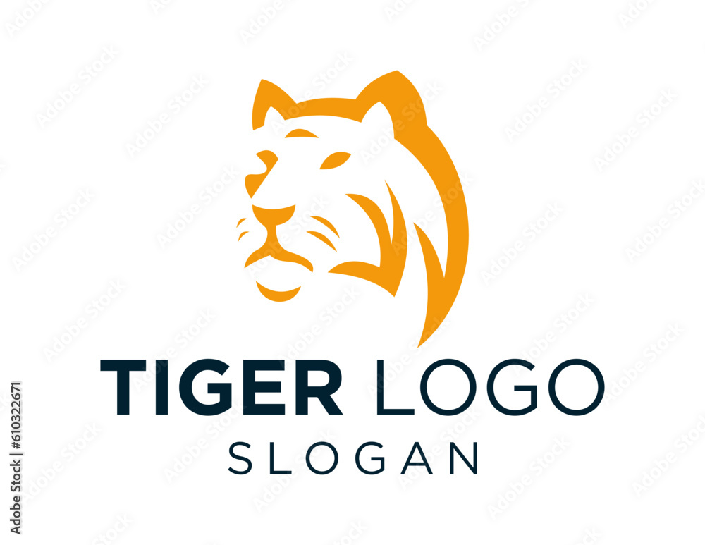 Poster logo about tiger on a white background. created using the coreldraw application.