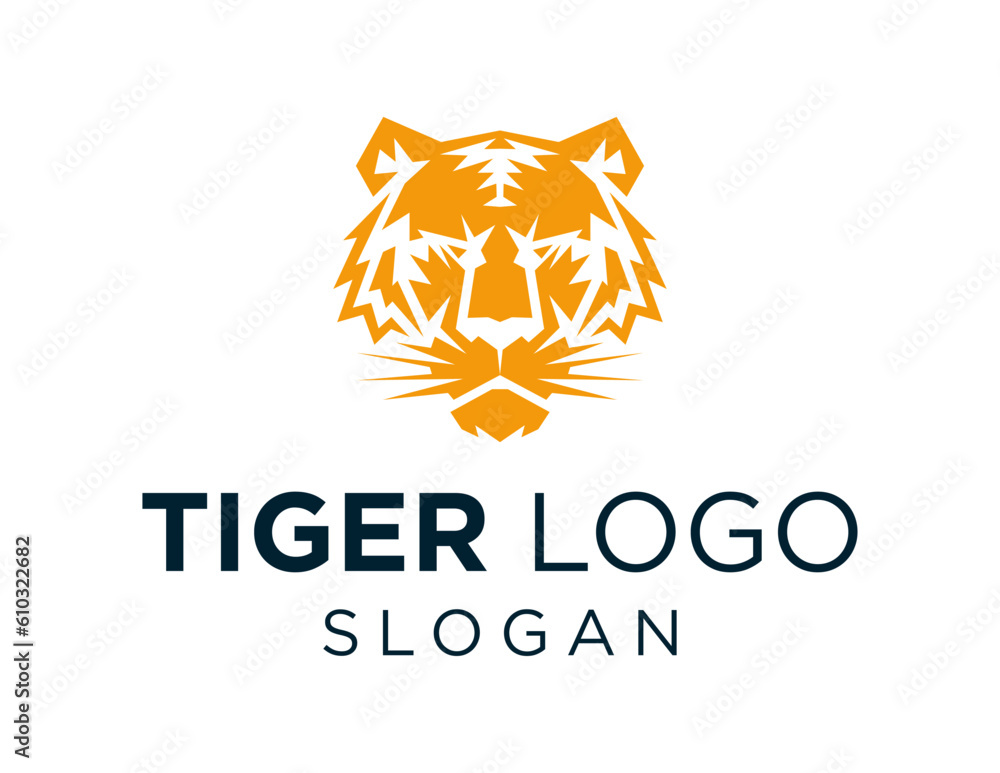 Poster logo about tiger on a white background. created using the coreldraw application.