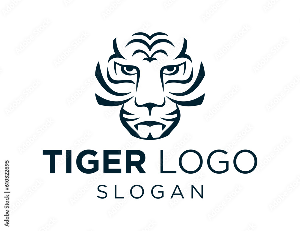 Poster logo about tiger on a white background. created using the coreldraw application.