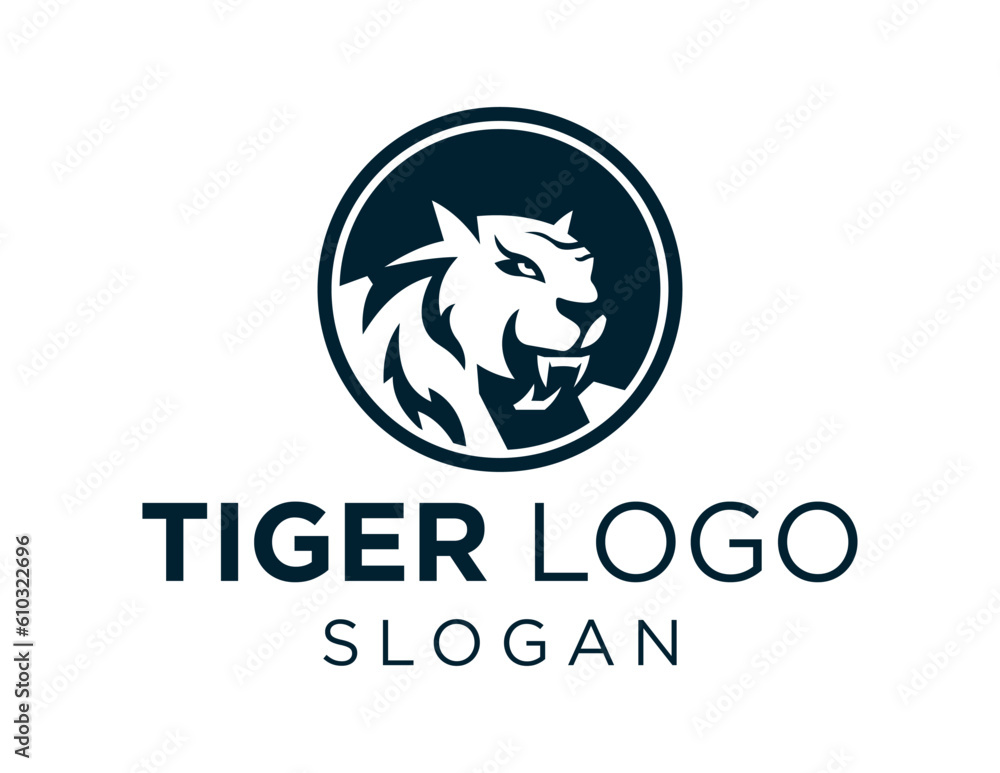 Poster logo about tiger on a white background. created using the coreldraw application.