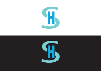 Obraz premium SH or HS Logo design, letter mark initials logo icon or elements