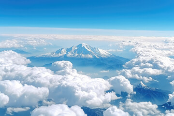 Naklejka premium A sea of clouds from an aerial perspective.