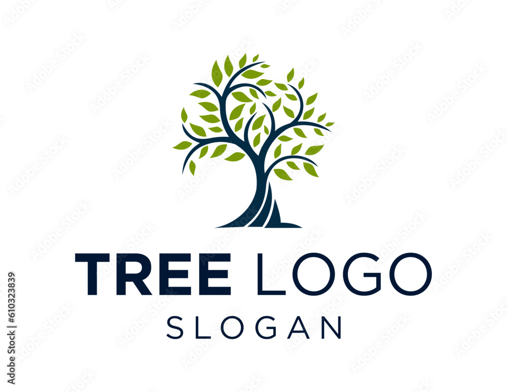 Poster logo about tree on a white background. created using the coreldraw application.