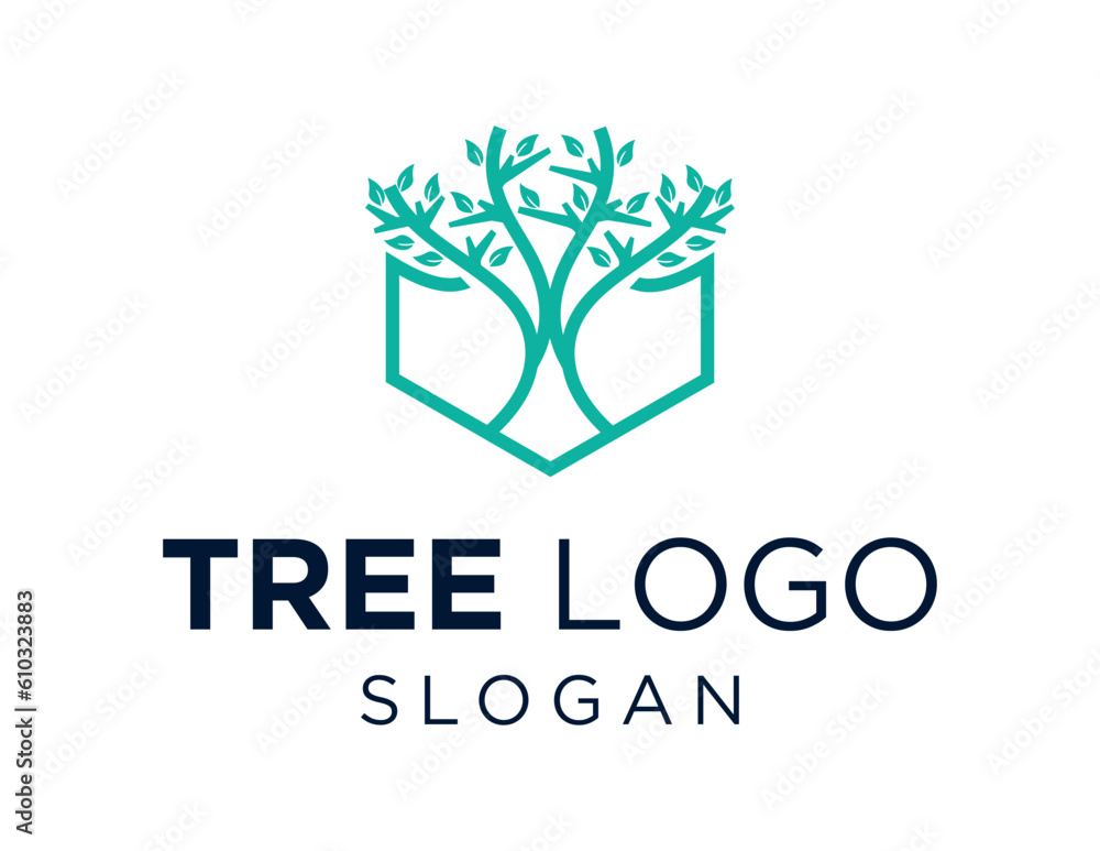 Poster logo about tree on a white background. created using the coreldraw application.