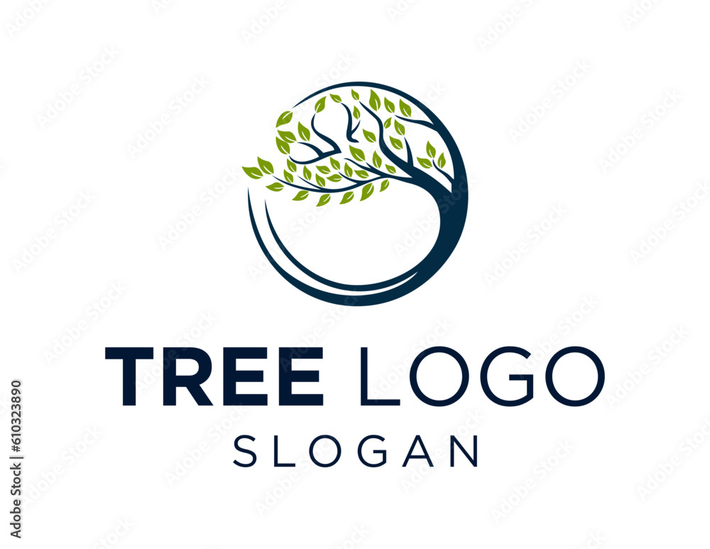 Poster logo about tree on a white background. created using the coreldraw application.
