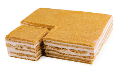 Napoleon Cake on a white background