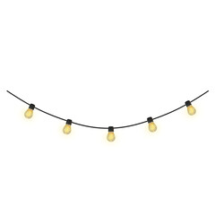 3D light bulb garlands isolated on transparent background. Christmas decor, parties, new year's eve, commemorative dates. Elegant decoration, picnic, birthday, romantic date. © Érika_____pinheiro