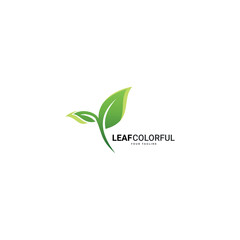 leaf logo gradient colorful design illustrations.