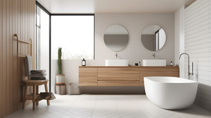 Fototapeta na wymiar modern bathroom interior with bathroom