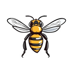 Fototapeta premium Adorable Insect: Cute 2D Cartoon Bee Illustration