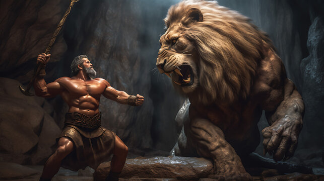  Battle between the Lion and the Strong Man
