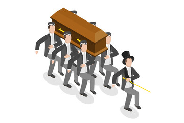 3D Isometric Flat  Conceptual Illustration of African Coffin Dance