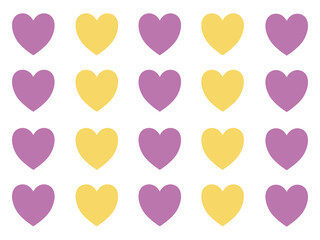 vector heart purple yellow shaped pattern fabric icon heart shaped alternating colors