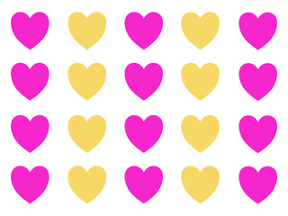 vector heart yellow pink shaped pattern fabric icon heart shaped alternating colors