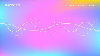 Sound visualisation concept. Futuristic website template. Cutting edge design. Light bright colors.