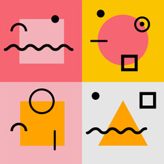 minimalistic background with simple shaves in the composition