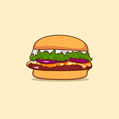 Delicious burger vector illustration
