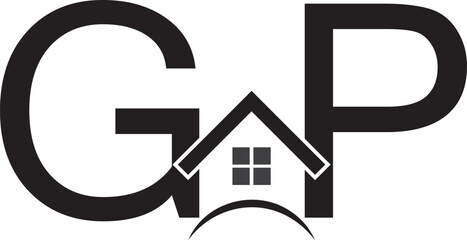 GP real estate house symbol logo design