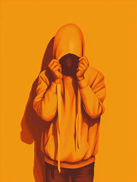 A Person Hiding Their Face In The Shadows With An Ashamed Expression. Psychology Art Concept. AI Generation