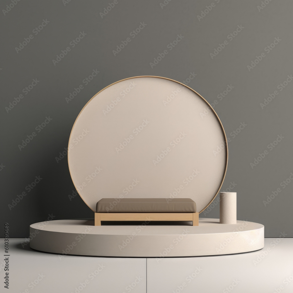 Aufkleber comfortably soft material with a condensationproof shell. minimalist mockup for podium display or sh