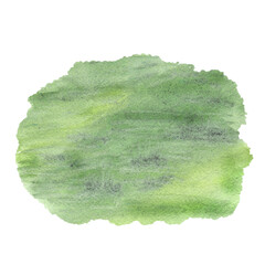 Green glade, field, edge. Watercolor illustration on a white background. Hand drawn