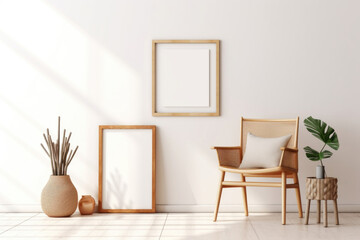 Carving with a gradient finish on woodworking materials. Minimalist mockup for podium display or showcase. AI generation